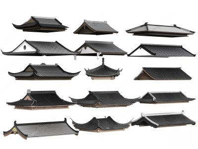 中式古建屋顶 屋檐 瓦片